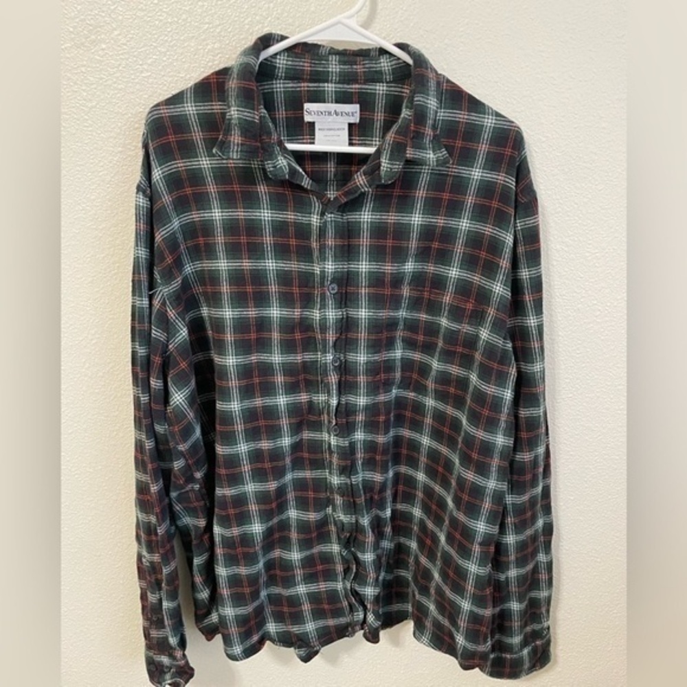 Men’s Plaid Seventh Avenue Button Up Long Sleeve XXL - Picture 1 of 6